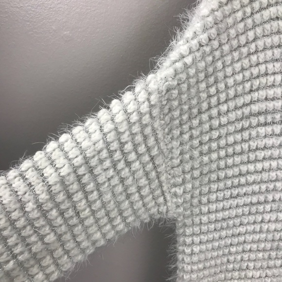 Rachel Roy White and Silver Waffle Knit Sweater - Picture 6 of 8